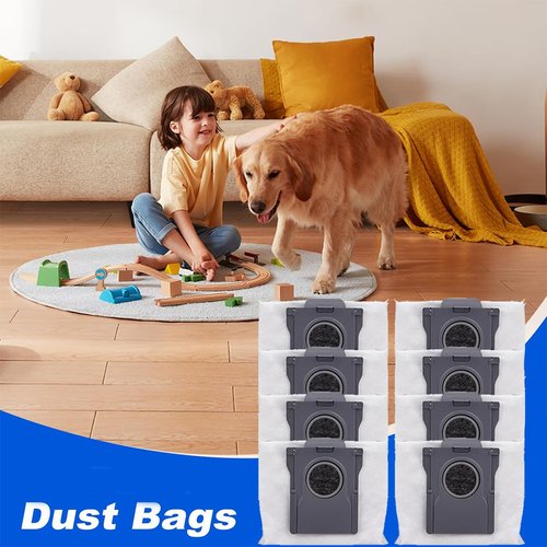 Dust Bags Compatible with Dreame X50 X40 X30 L50 L40 Ultra/ L10S Pro Ultra/ L10S Ultra Gen 2/ L10S Plus/ D10 Plus Gen 2/ Mova E30 V50 Ultra P50 Pro Ultra, 3L Large Disposable Vacuum Bag (8 Pack)