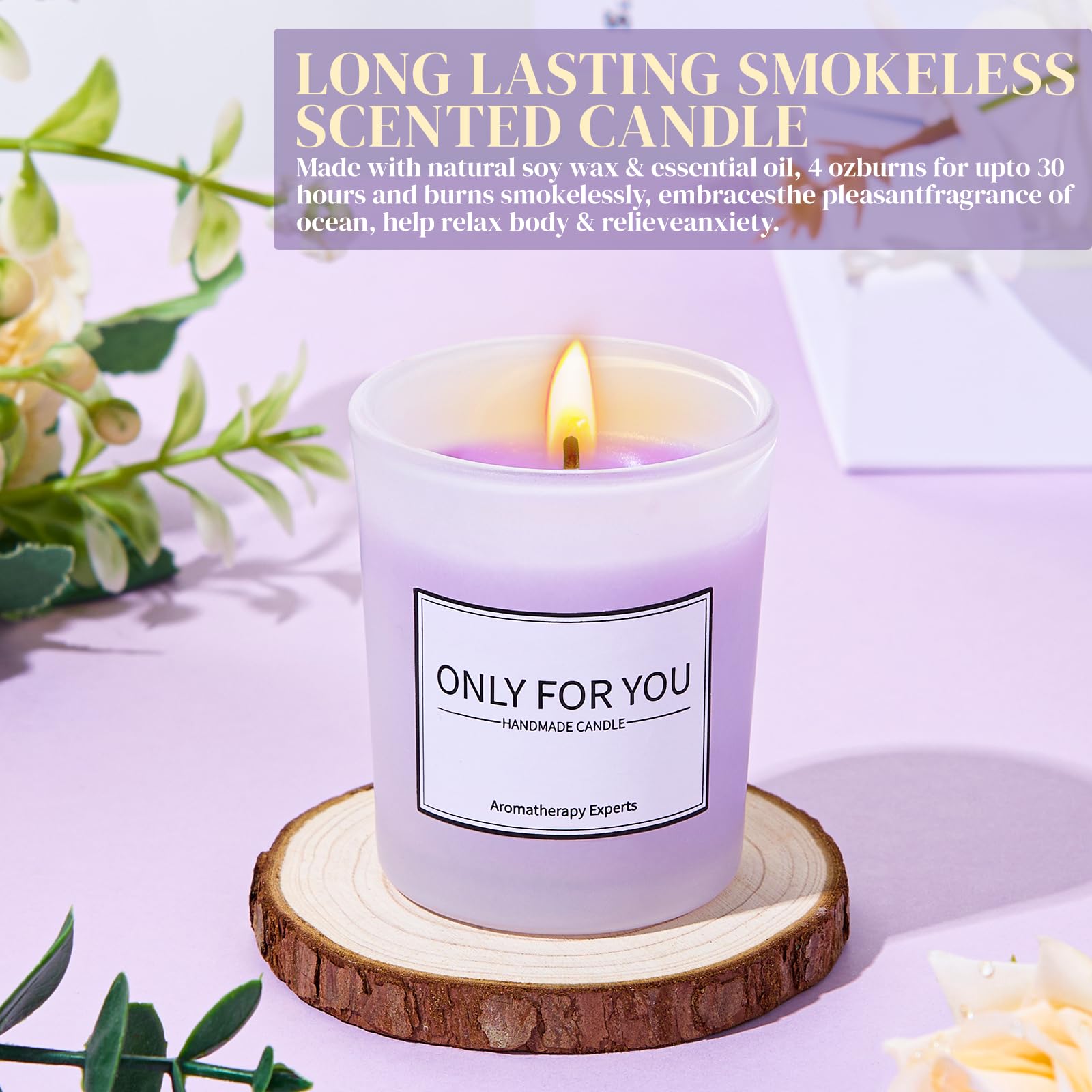 Mothers Day Birthday Gifts for Women Self Care Gift Get Well Soon Gifts, Rose Relaxing SPA Gift Basket Care Package, Luxury Flannel Blanket Valentine's Day Gift for Her Wife Mom Grandma Friend Purple