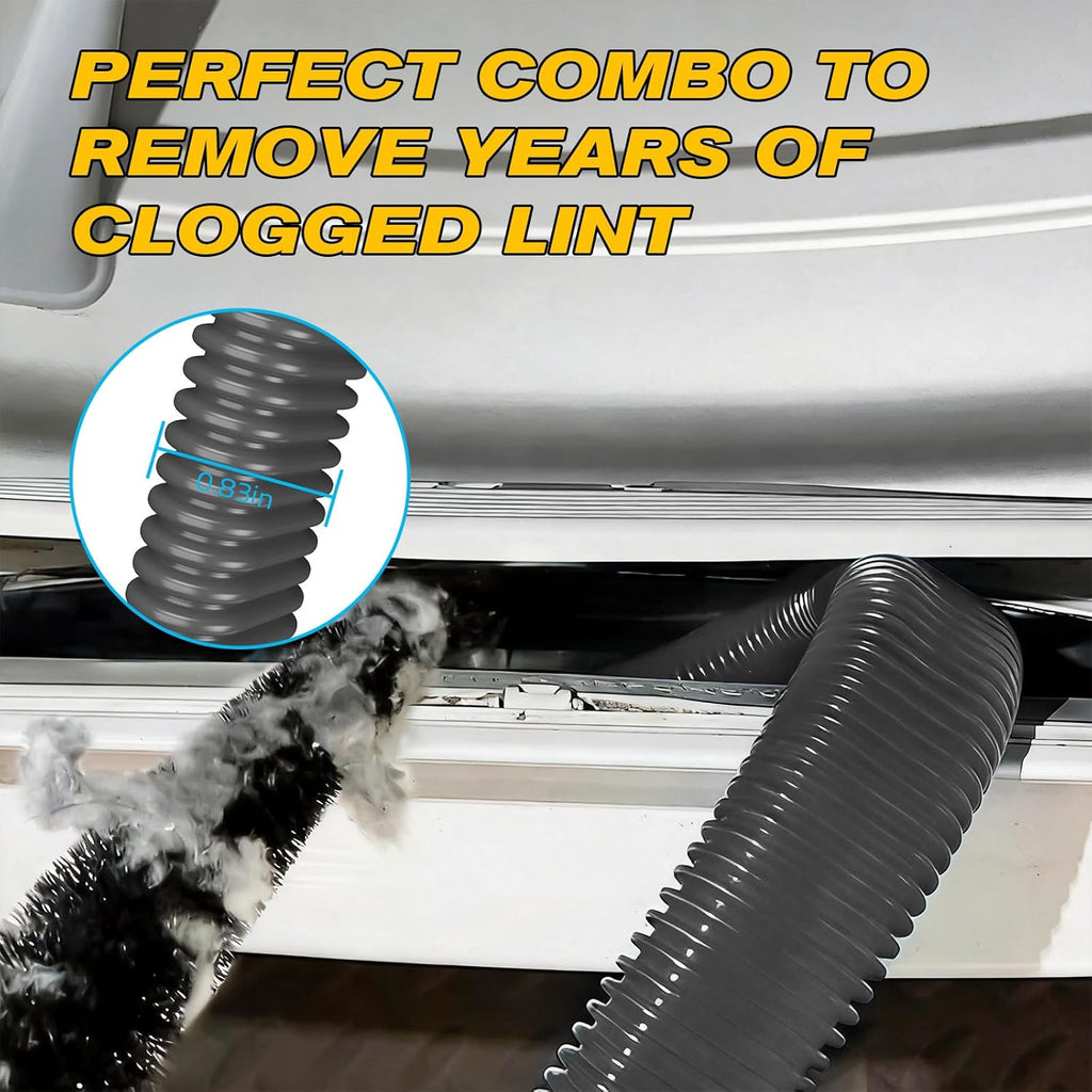 Sealegend Dryer Vent Cleaner Kit - Vacuum Hose Attachment & Lint Brush for Efficient Cleaning | Black