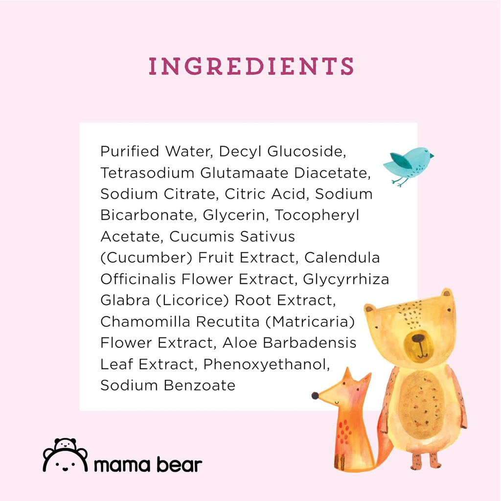 Mama Bear 99% Water Baby Wipes - Hypoallergenic & Fragrance-Free | 72 Count Pack of 6