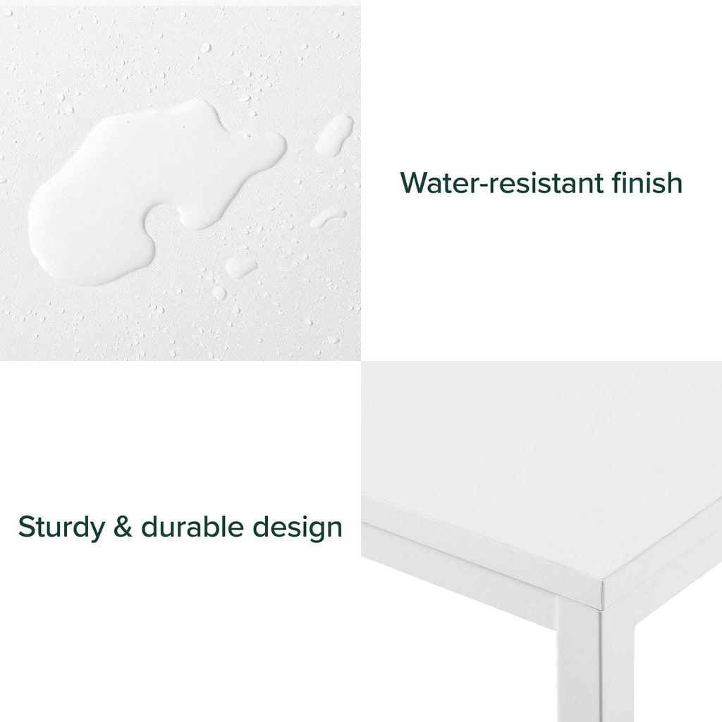 Zinus Jennifer 47 Inch White Frame Desk, Computer Workstation, Office Desk, Easy Assembly, White