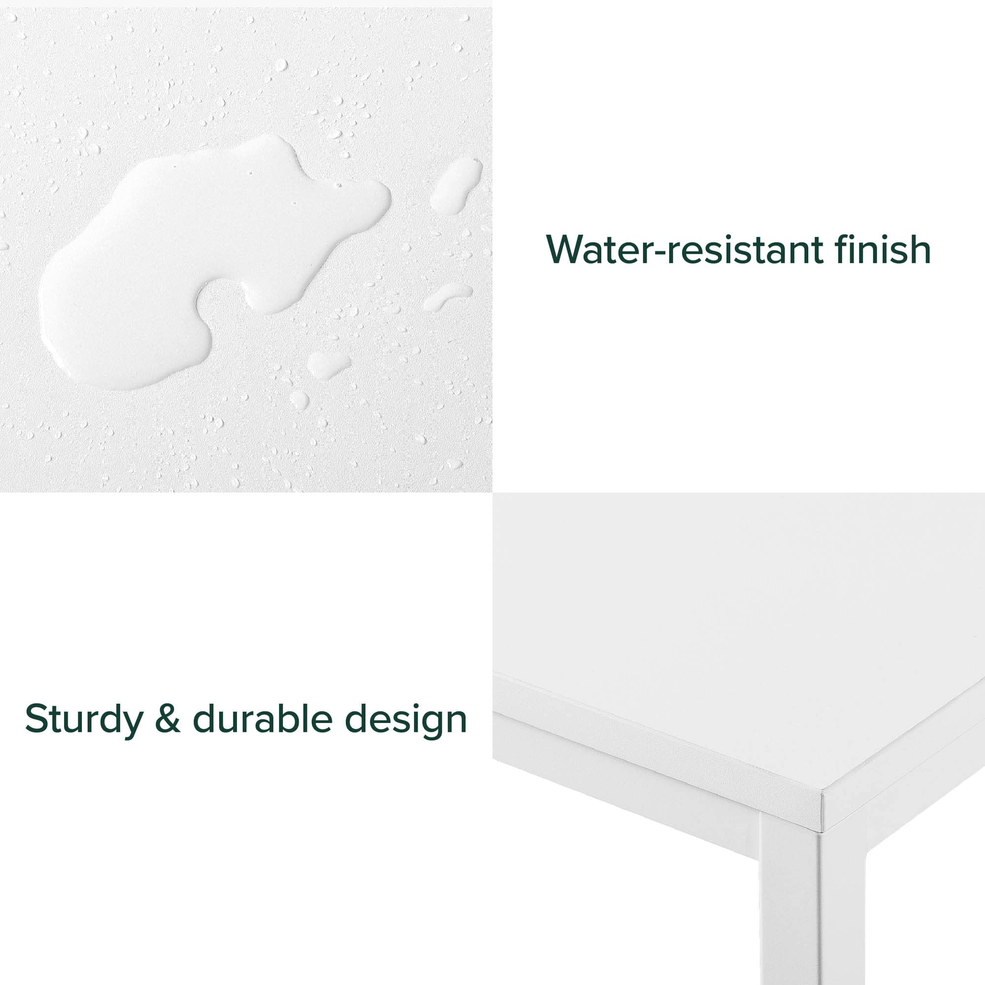 Zinus Jennifer 47 Inch White Frame Desk, Computer Workstation, Office Desk, Easy Assembly, White