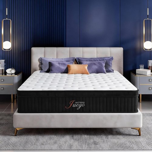 Juego 12 Inch Queen Mattress - Hybrid Design with Medium Firm Memory Foam & Pocket Springs for Optimal Sleep