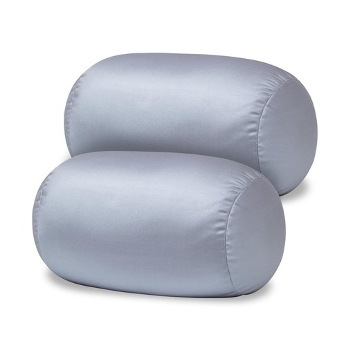 Focustree Squishy Microbead Bean Neck Pillow 2Pcs Bolster Tube Body Pillow for Sleeping Smooth Cool Touch Fabric Neck & Back Support Throw Travel Pillow Fun Colors (Dark Grey 2Pcs)