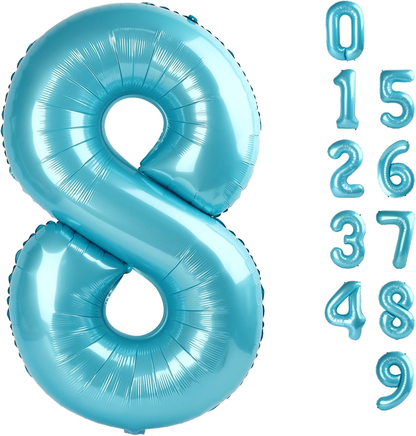 Pastel Blue 40-Inch Number 8 Balloon by [Brand Name] - Perfect for 8th Birthday Parties & Celebrations