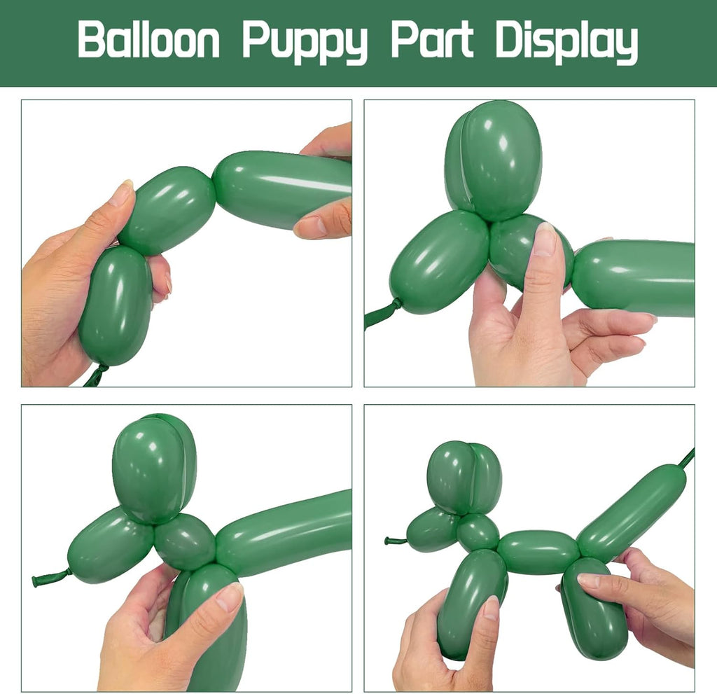 Skiennix 100pcs Sage Green 260 Balloons - Thick Latex Twisting Balloons for Animal Models & Parties