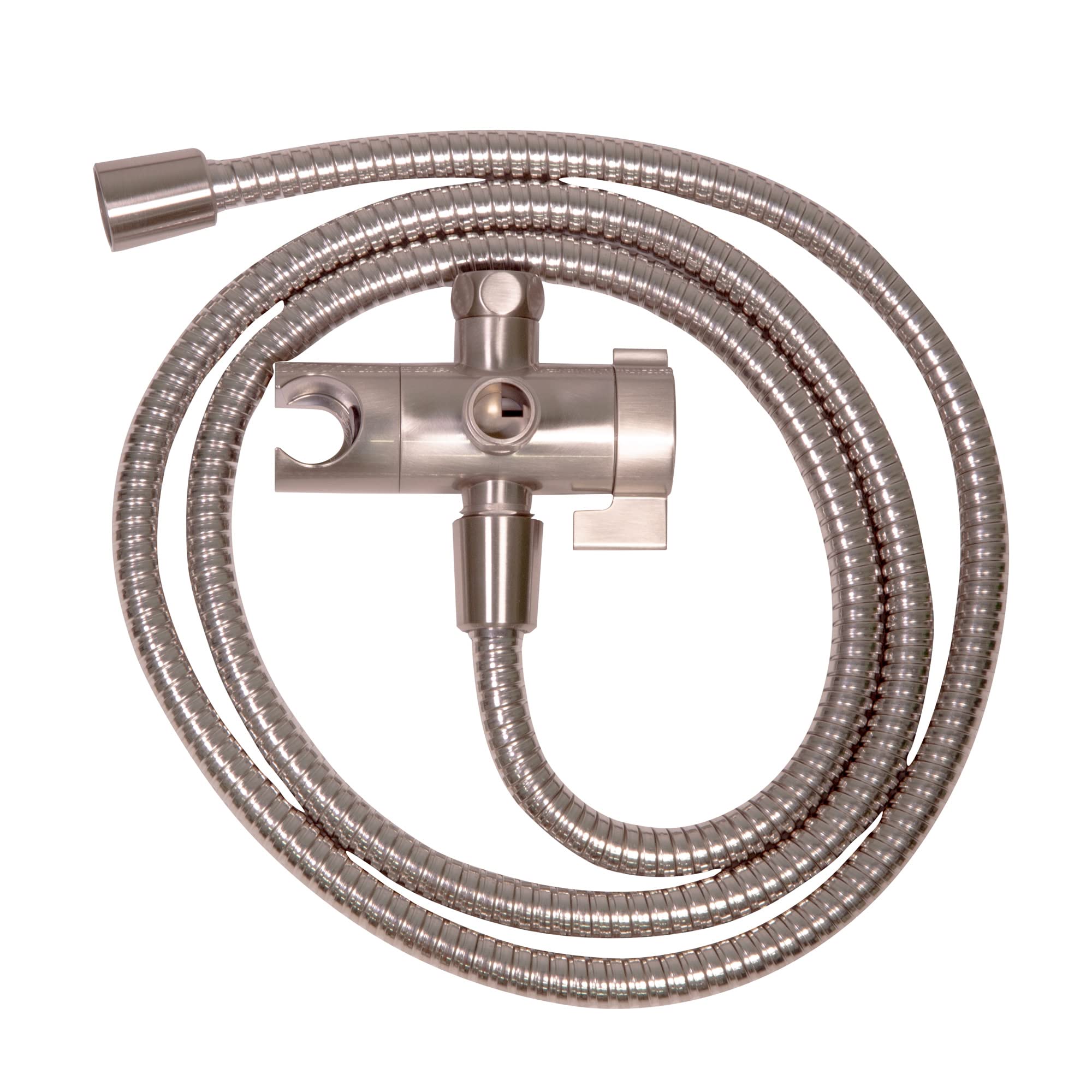 Design House 841536-SN 3-Way Shower Diverter and 70-Inch Hose for Handheld Showerhead and Fixed Showerhead Bathroom Universal Shower Replacement Part, Satin Nickel