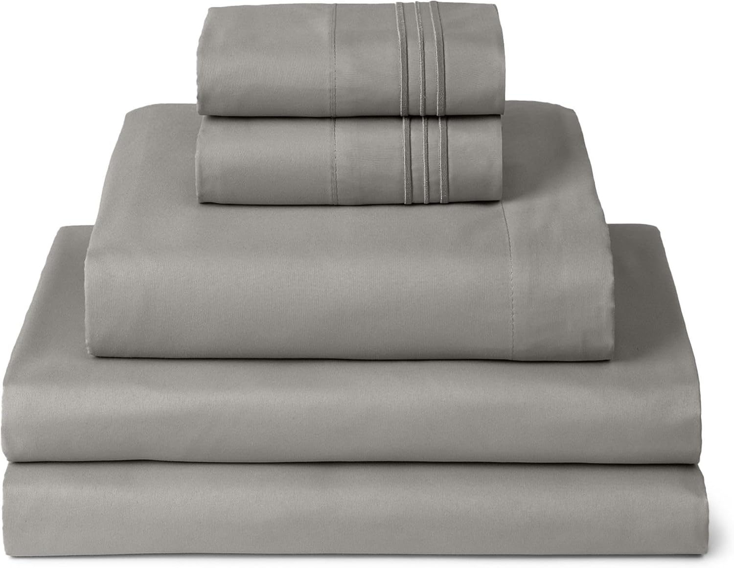 Mellanni Split King Sheets Set - 5 PC Luxury Bedding Collection - Extra Soft, Cooling, Stain Resistant (Taupe)