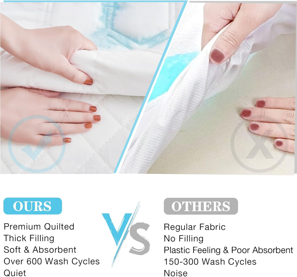 Skiennix Twin Mattress Protector - Waterproof & Hypoallergenic Bed Cover | Soft Quilted Design, Fits Up to 21 Inches