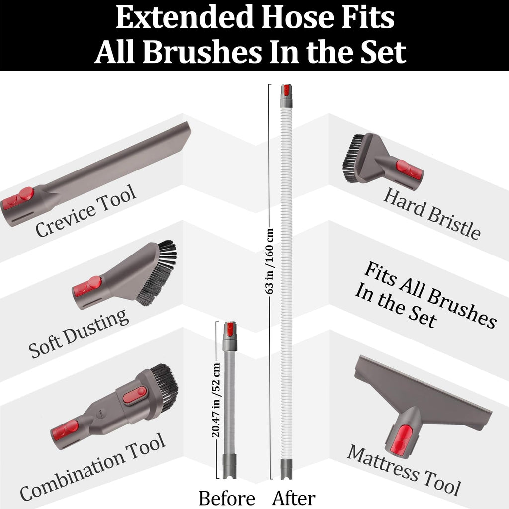 POMBEU for Dyson Vacuum Attachments Parts Kit V8 V11 V15 V12 V10 V7 Gen5 Cordless Replacement Head, Deep Cleaning of Multi-Functional Accessories, Suitable for Various Settings Such as Homes & Cars