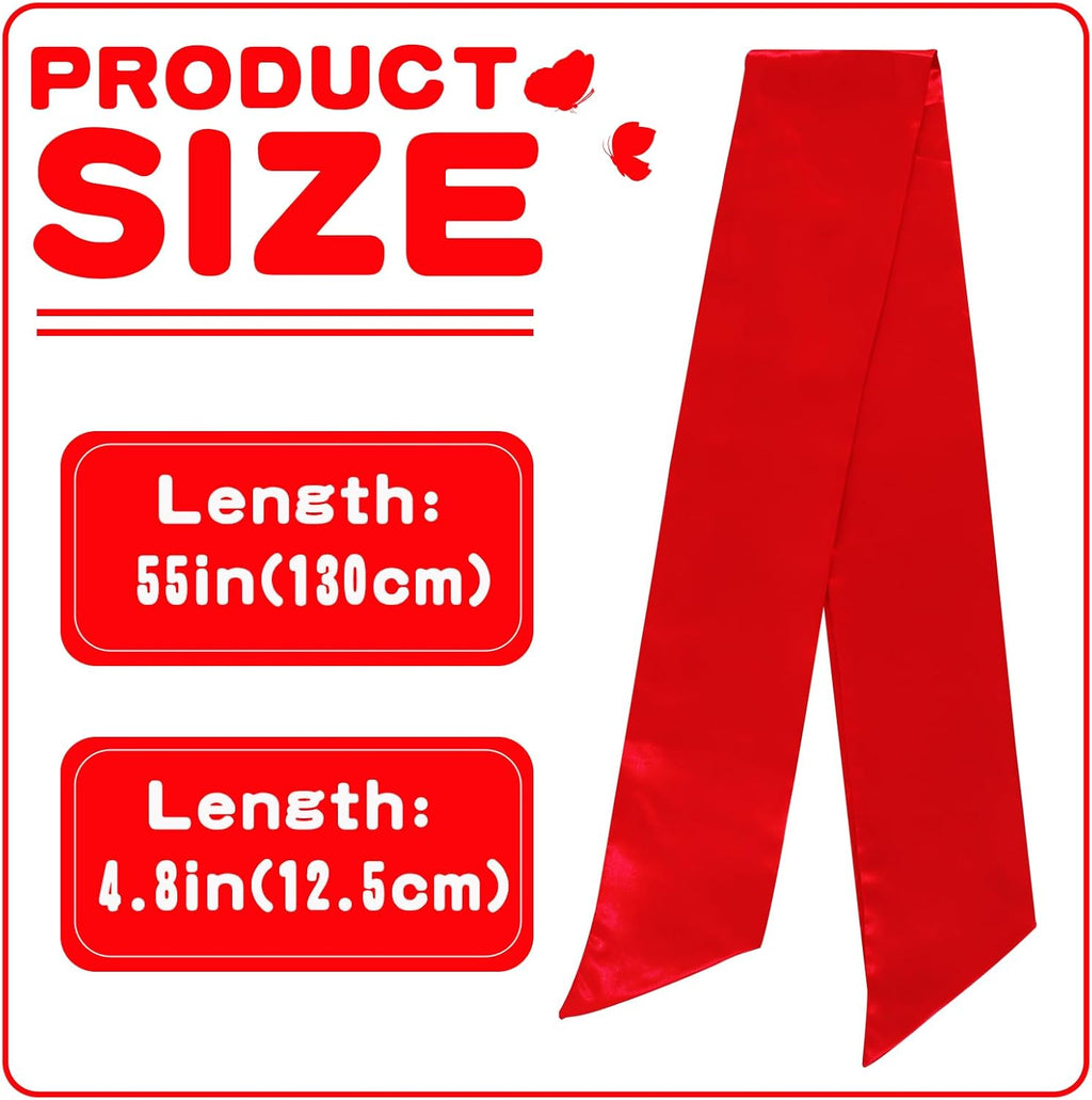 TONIFUL Wreath Sash - 4.5" x 56" Red Satin Ribbon for Embroidery Garland | Indoor/Outdoor Christmas Decor