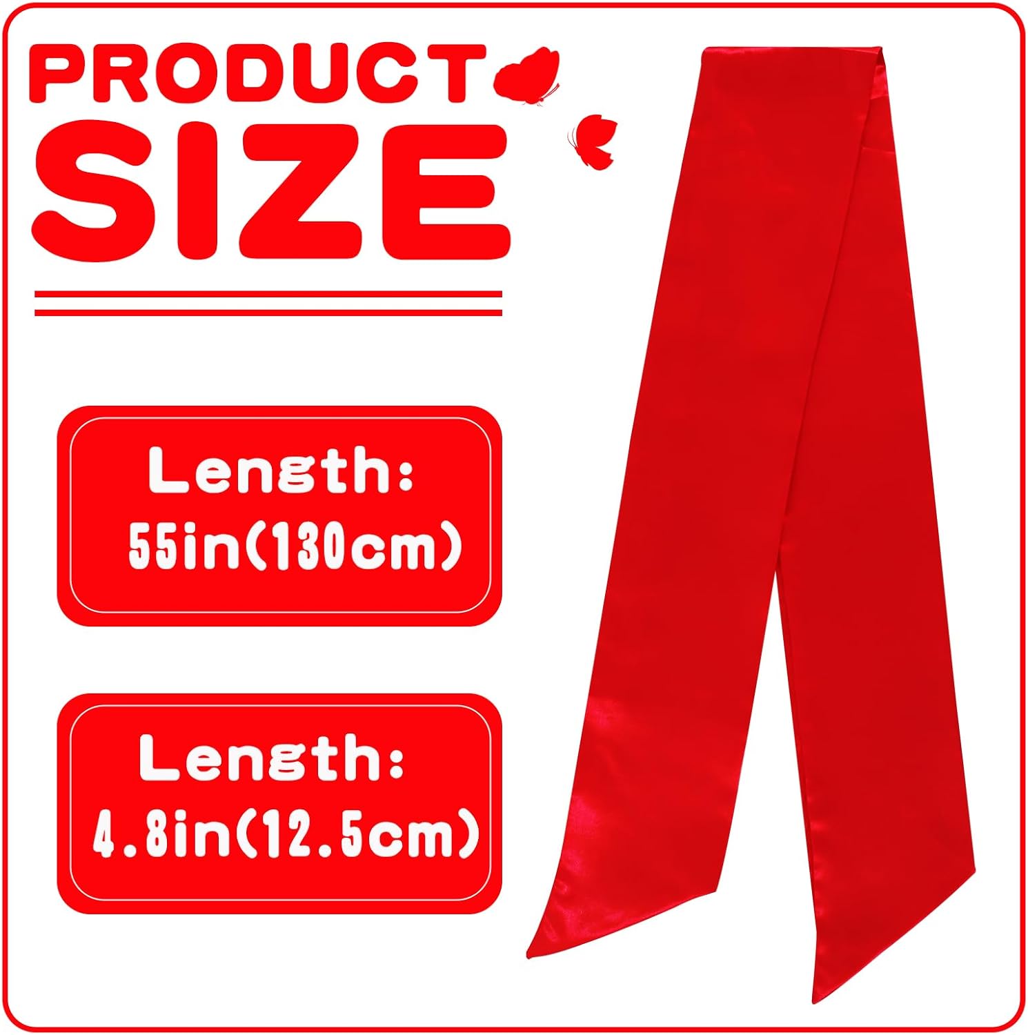 TONIFUL Wreath Sash - 4.5" x 56" Red Satin Ribbon for Embroidery Garland | Indoor/Outdoor Christmas Decor