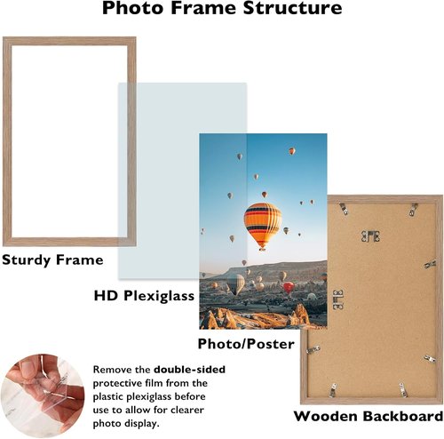 JCJMY 13x22 Picture Frame - Rustic Brown Wall Frame for Horizontal & Vertical Photos | 13x22 Gallery Display