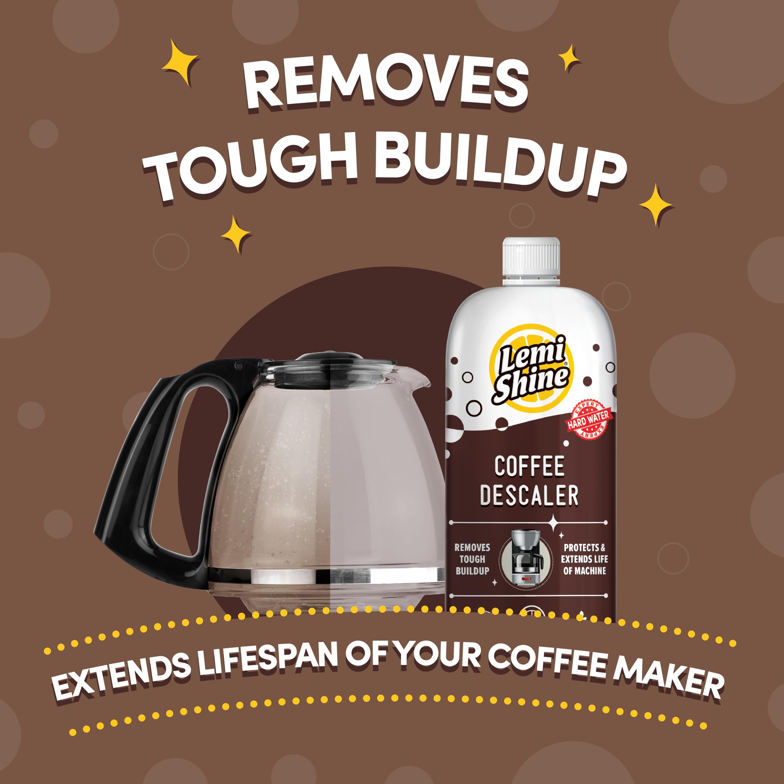 Lemi Shine Coffee Descaler - Food-Grade Citric Acid Coffee Maker Cleaner for Nespresso, Keurig, and More - 15 oz