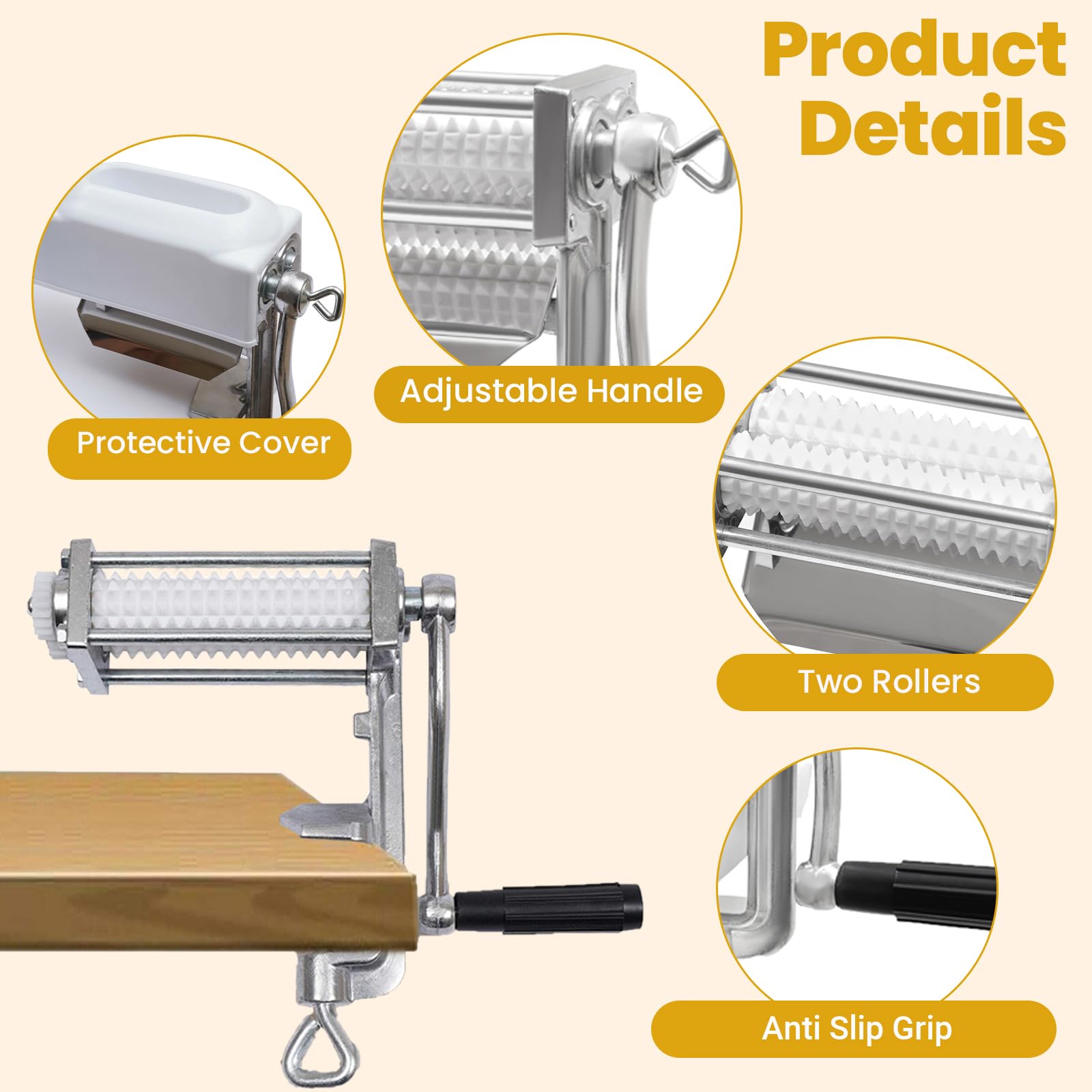 RLOZUI Heavy Duty Manual Meat Tenderizer Cuber Tool Steak Flatten Cuber Rolling Meat Poultry Tenderizer Machine Clamp on Meat Tenderizer Kitchen Tool