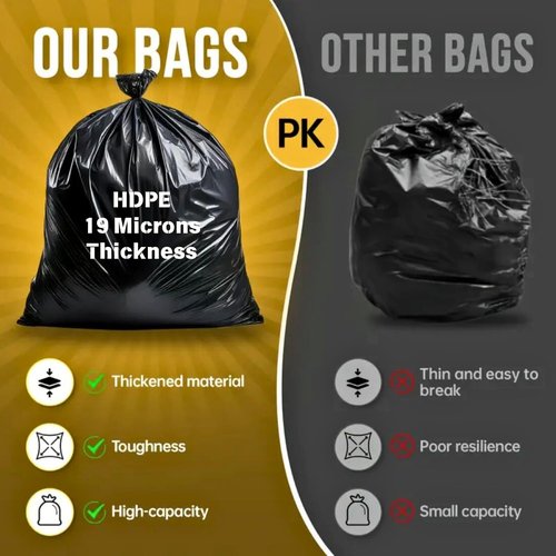 50 55 60 Gallon Trash Bags, 100 Count High Density Garbage Bags, Recycling Trash Can Liners, Sturdy & Tear-Resistant Large Black Bag for Kitchen Yard Outdoor Commercial Use, Lawn Leaf Waste Bags