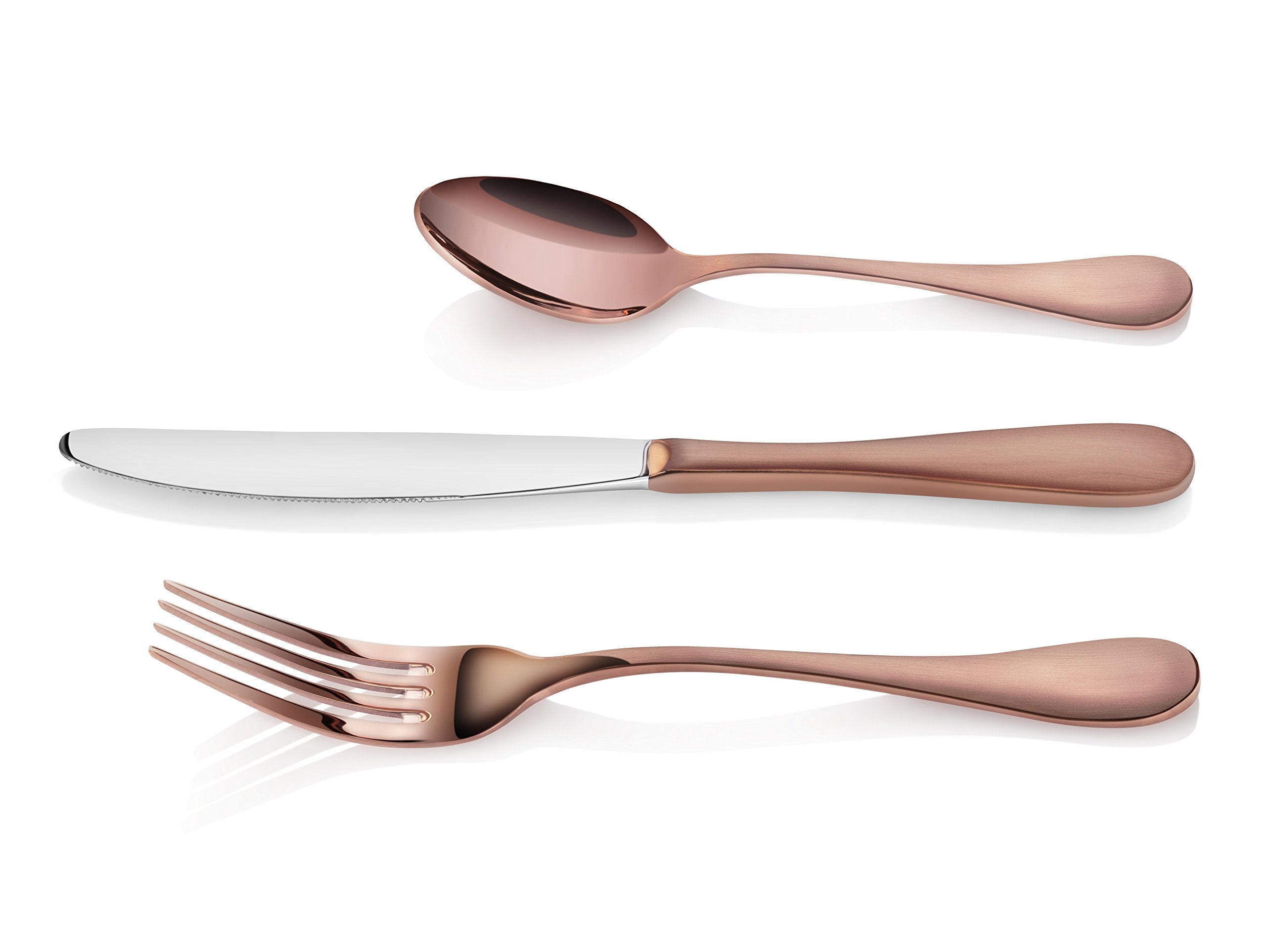 Artaste 56891 Rain 18/10 Stainless Steel Flatware 36-Piece Set, Copper Finish, Service for 12