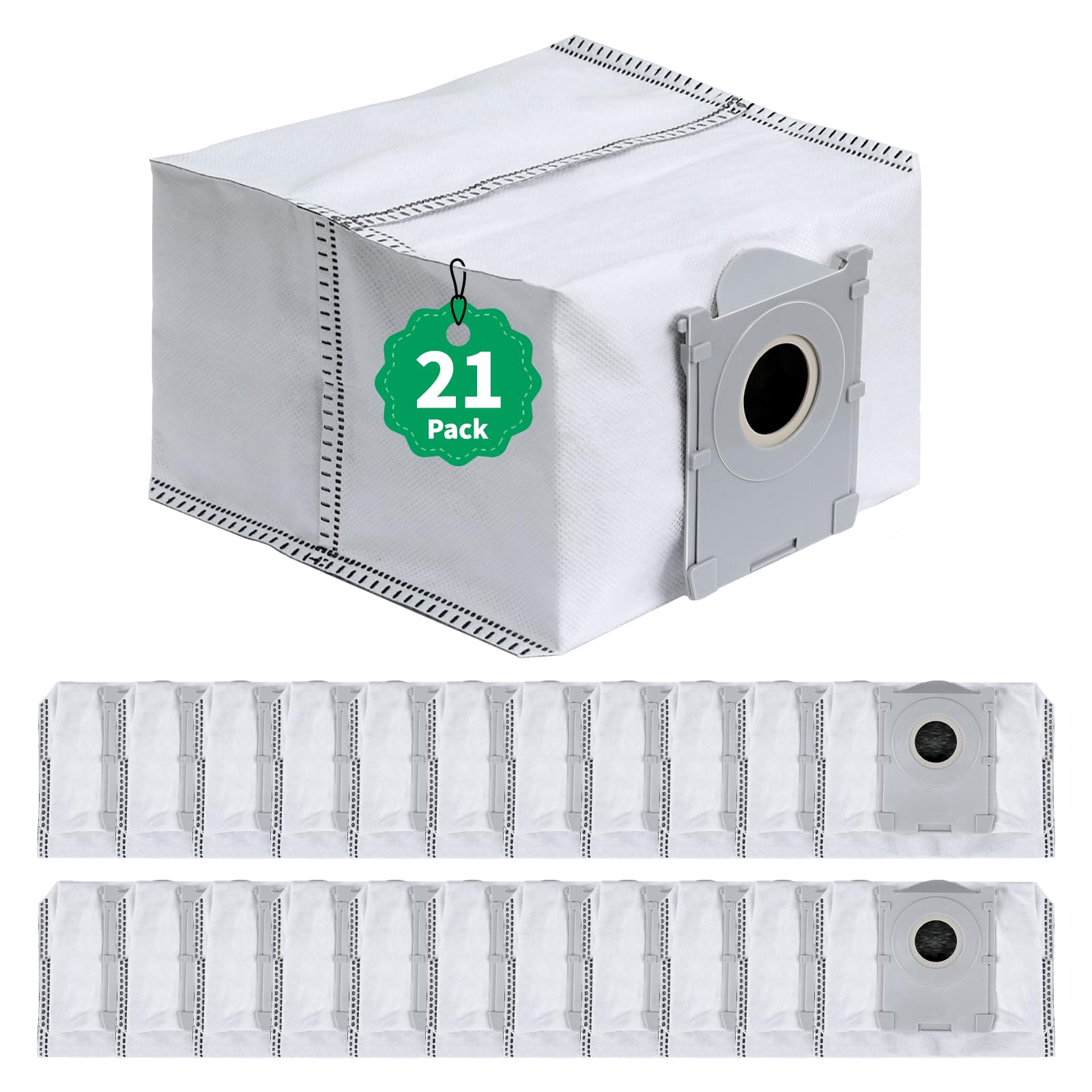 Klypticfit 21 Pack Replacement Dust Bags Compatible with ECOVACS DEEBOT X9 PRO Omni, T50 PRO, T50 MAX, X8 PRO Omni, T80 Omni - Large Capacity Disposable Vacuum Cleaner Bags