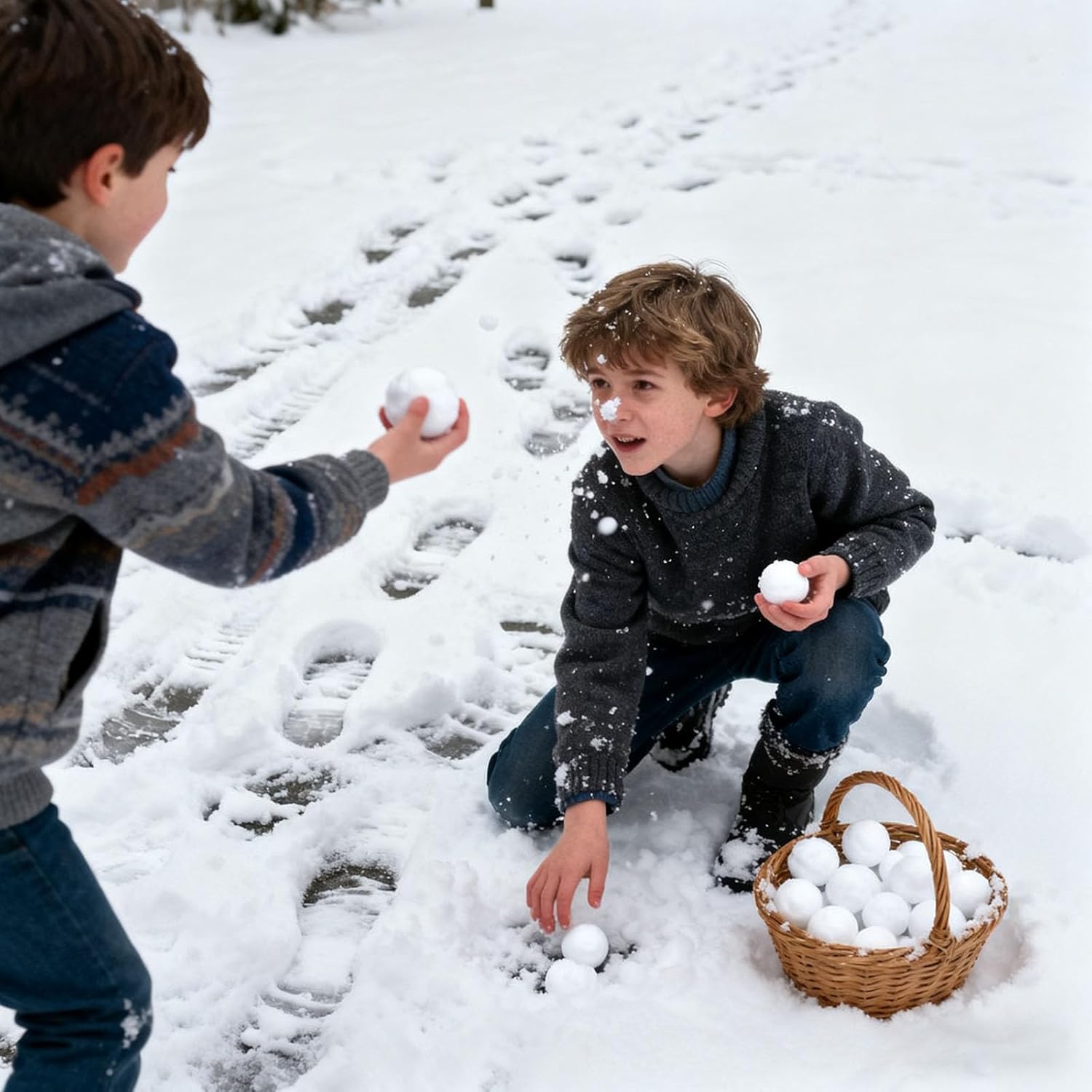 Skiennix Fake Snow Balls - 50 Pack Soft Snow Ball Fight Set for Indoor & Outdoor Fun | Winter Party Decor