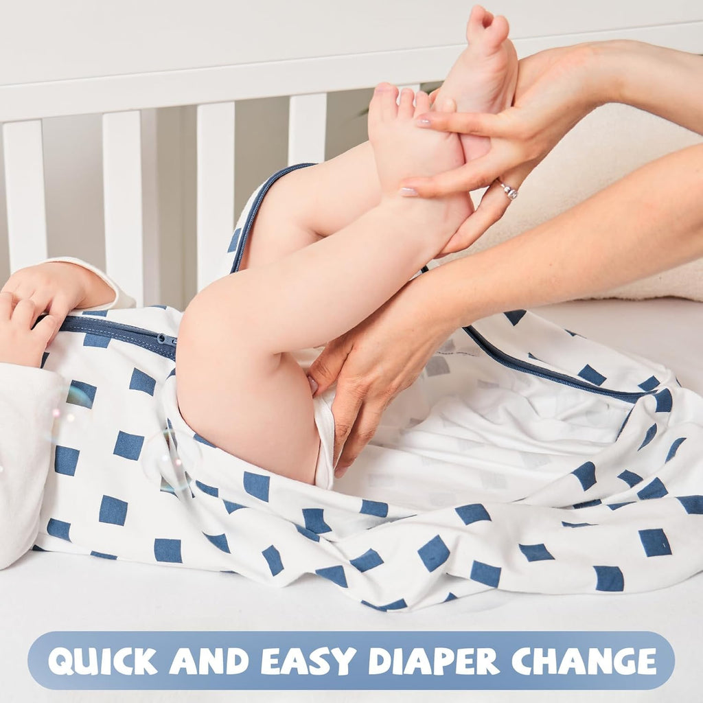Yoofoss Baby Sleep Sack - 100% Organic Cotton Wearable Blanket | Lightweight 2-Way Zipper for 6-12 Months