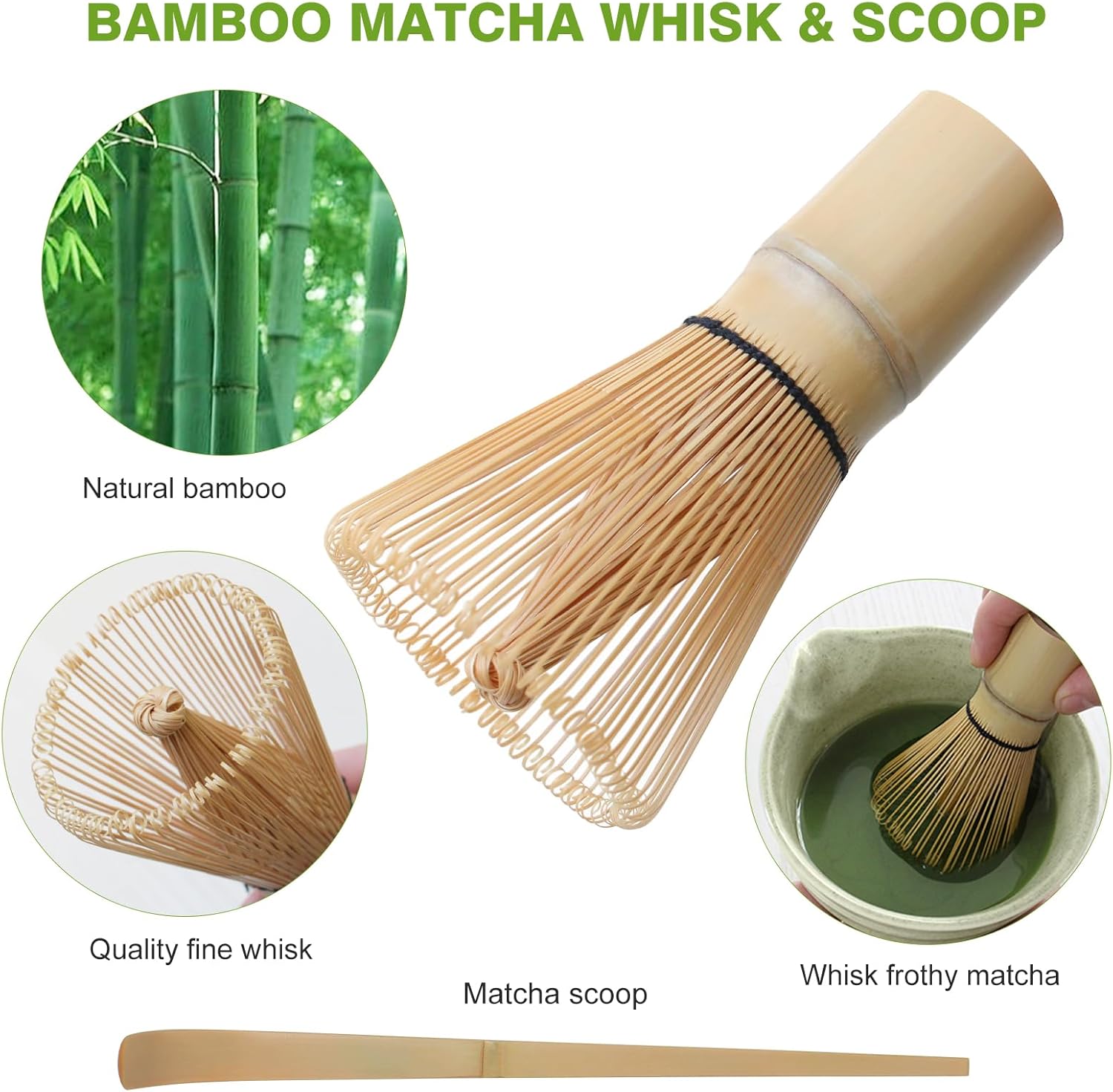 Matcha Whisk Set - Premium Ceremonial Grade Matcha Kit with Bamboo Whisk, Bowl, Scoop & Sifter