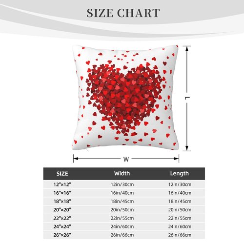 Aitukang Valentines Pillow Covers 18x18 Set of 2 Red Heart Valentine's Day Throw Pillow Cases Home Decorations Cushion Cover for Couch Sofa Bed Farmhouse