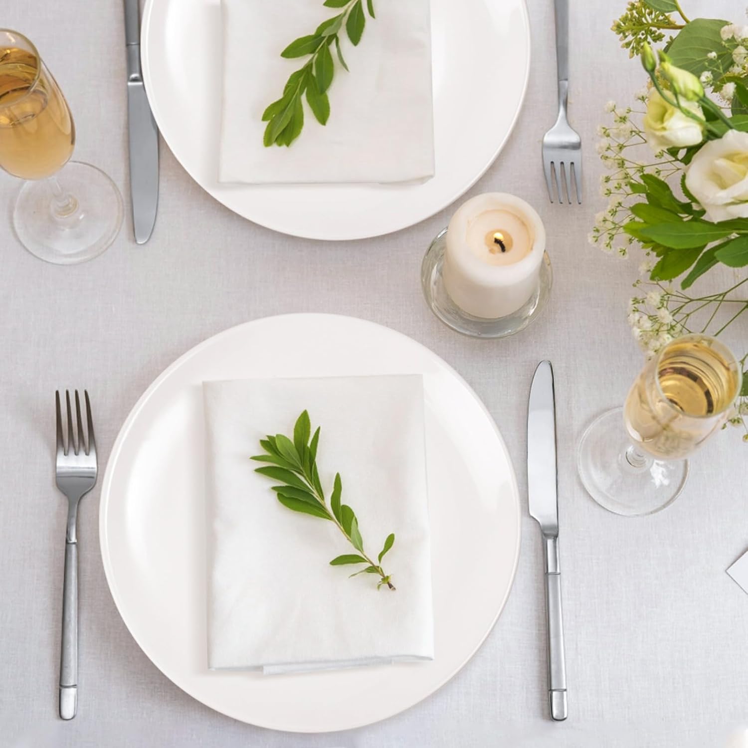Skiennix Porcelain Dessert Plates Set of 4 - 10 Inch White Ceramic Appetizer & Salad Plates | Microwave & Dishwasher Safe