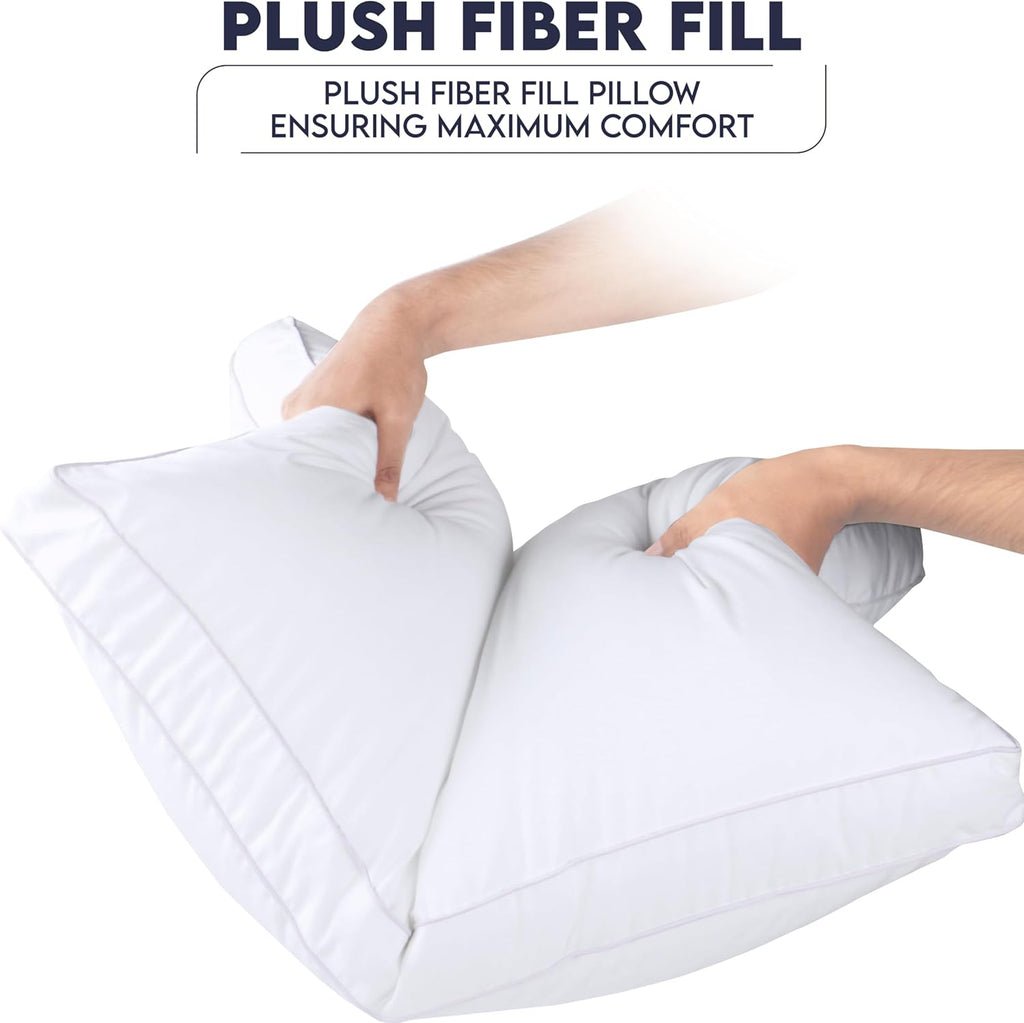 Utopia Bedding Queen Size Bed Pillows - Soft & Fluffy Down Alternative, Cooling Gusseted Design | Set of 2