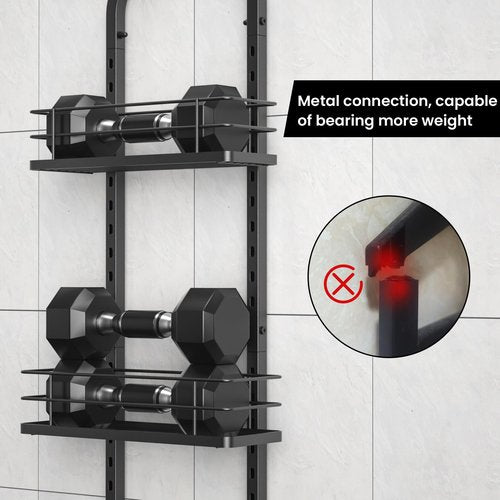 Aquohola Shower Caddy Hanging, Adjustable Anti-Swing-Over The Shower Head Caddy, 3 Tier Height Bathroom Storage Organizer Bathroom Shelves Basket Rack Shower Caddies (3Tier)