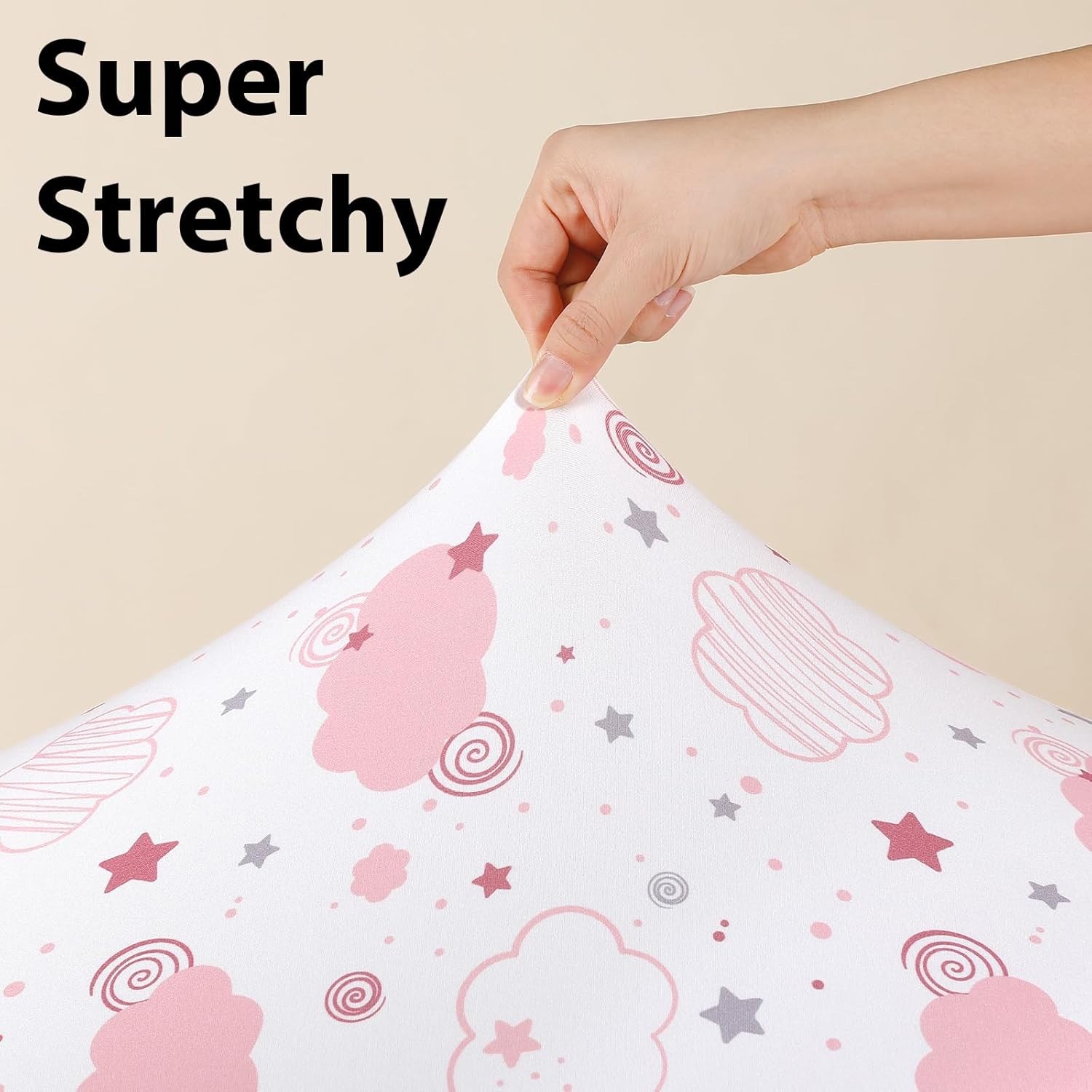 Skiennix Baby Crib Sheets - 3 Pack Fitted Toddler Bed Sheets, Super Soft Microfiber, Pink Rainbow | 52”x28”