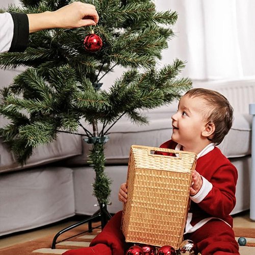 DJEMMPS Christmas Tree Stand, Folding Xmas Tree Stand Metal Christmas Tree Stand for Artificial Tree Folding Stand,Christmas Tree Base, Fits 0.5-1.25 Inch Pole