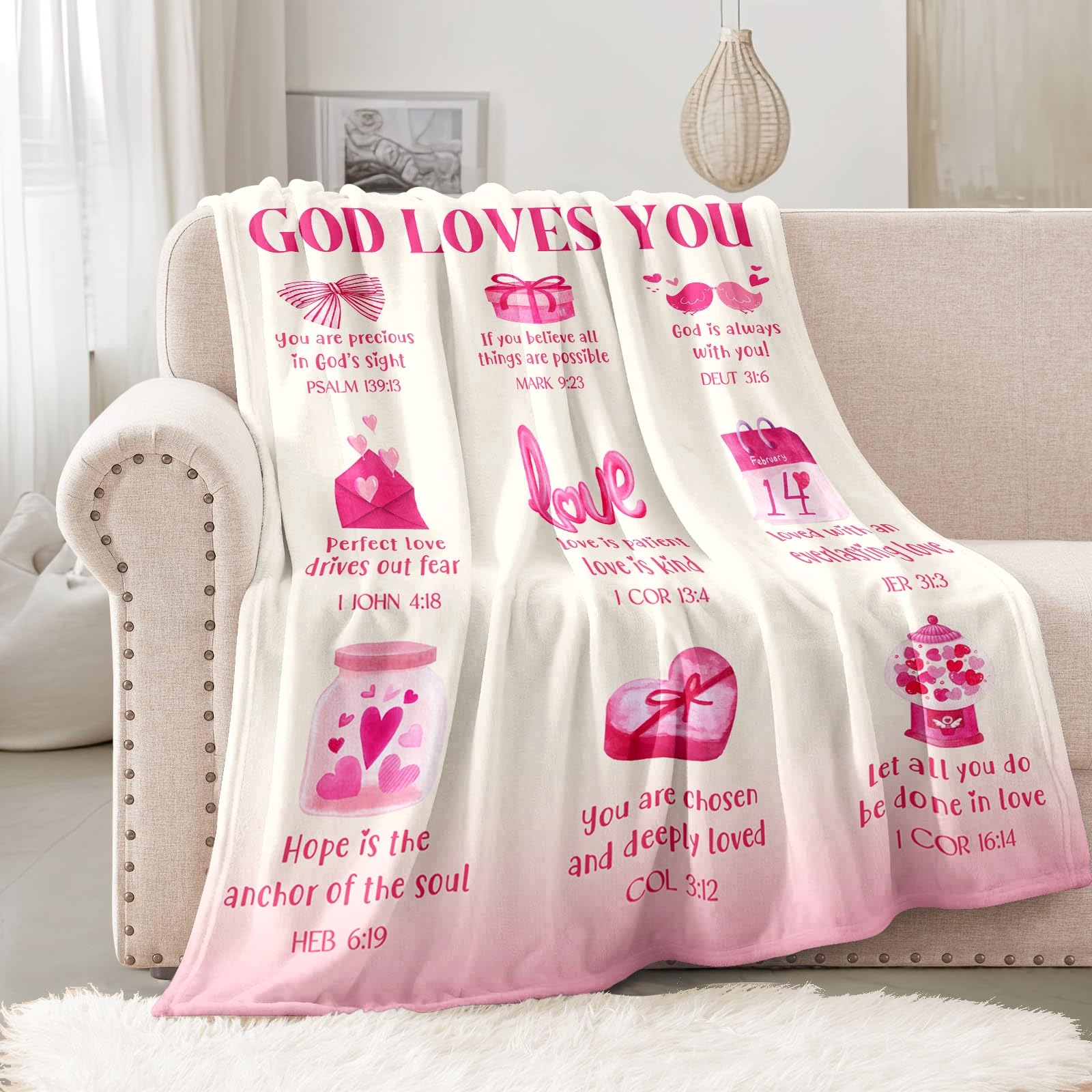 Easter Basket Stuffers for Teen Girls - Teen Girl Gifts Trendy Stuff - Baptism Gifts for Girl - Daughter, Granddaughter, Niece, Sister Gift On Easter Christmas Birthday - Baptism Blanket 50'' x 60''