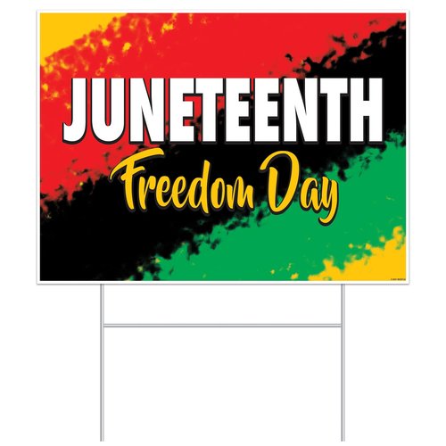 Beistle Corrugated Plastic Outdoor Juneteenth Yard Sign Lawn Décor With Metal Stake for June 19th Independence Freedom Day Black History Party Decorations
