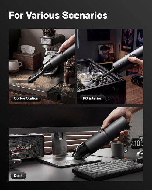 HOTO Handheld Vacuum Cleaner - Cordless 4-in-1 Portable Vortex with 15000Pa Suction | Ideal for Desks & Keyboards