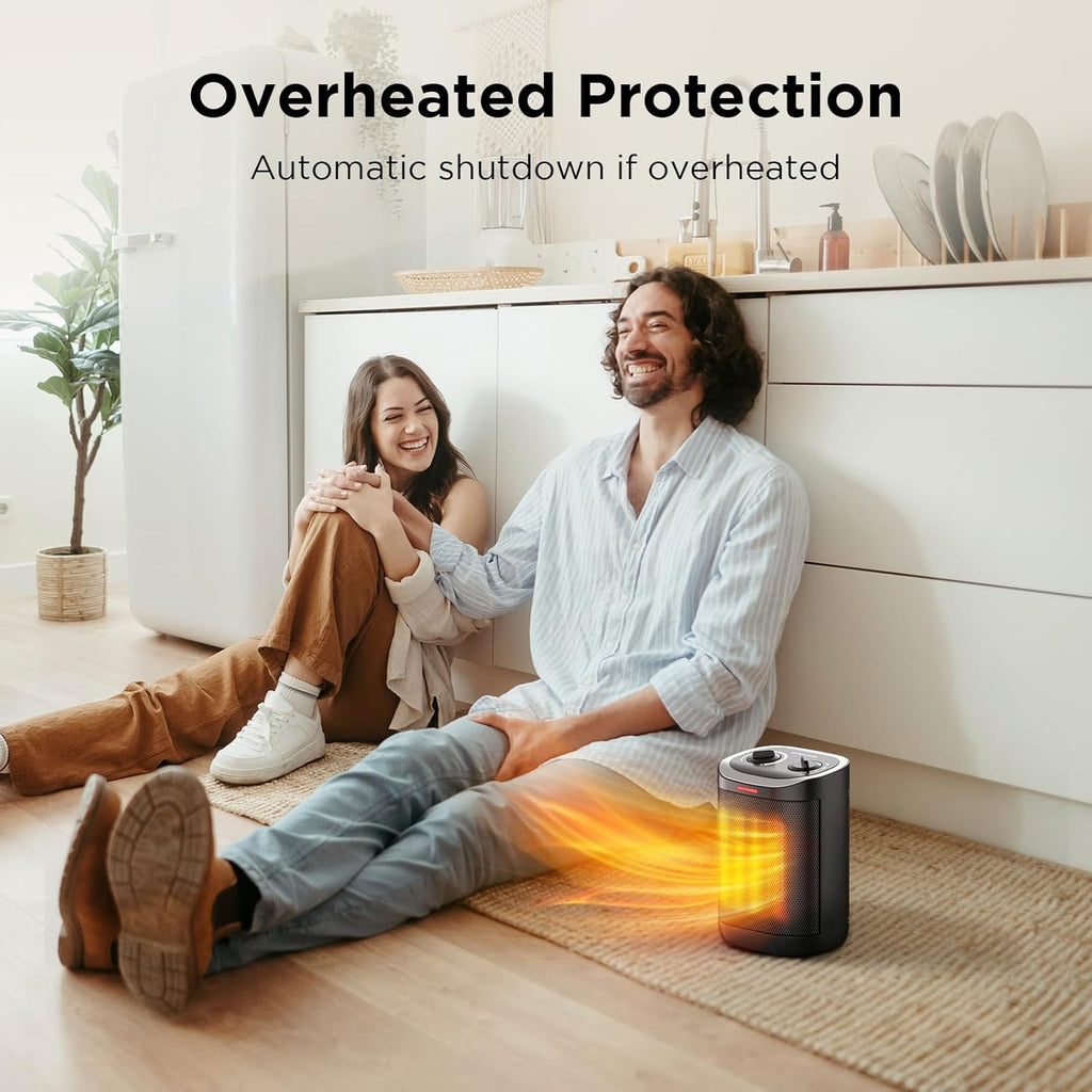 Skiennix 1500W Portable Ceramic Space Heater - Safe, Compact Design with Thermostat for Home & Office