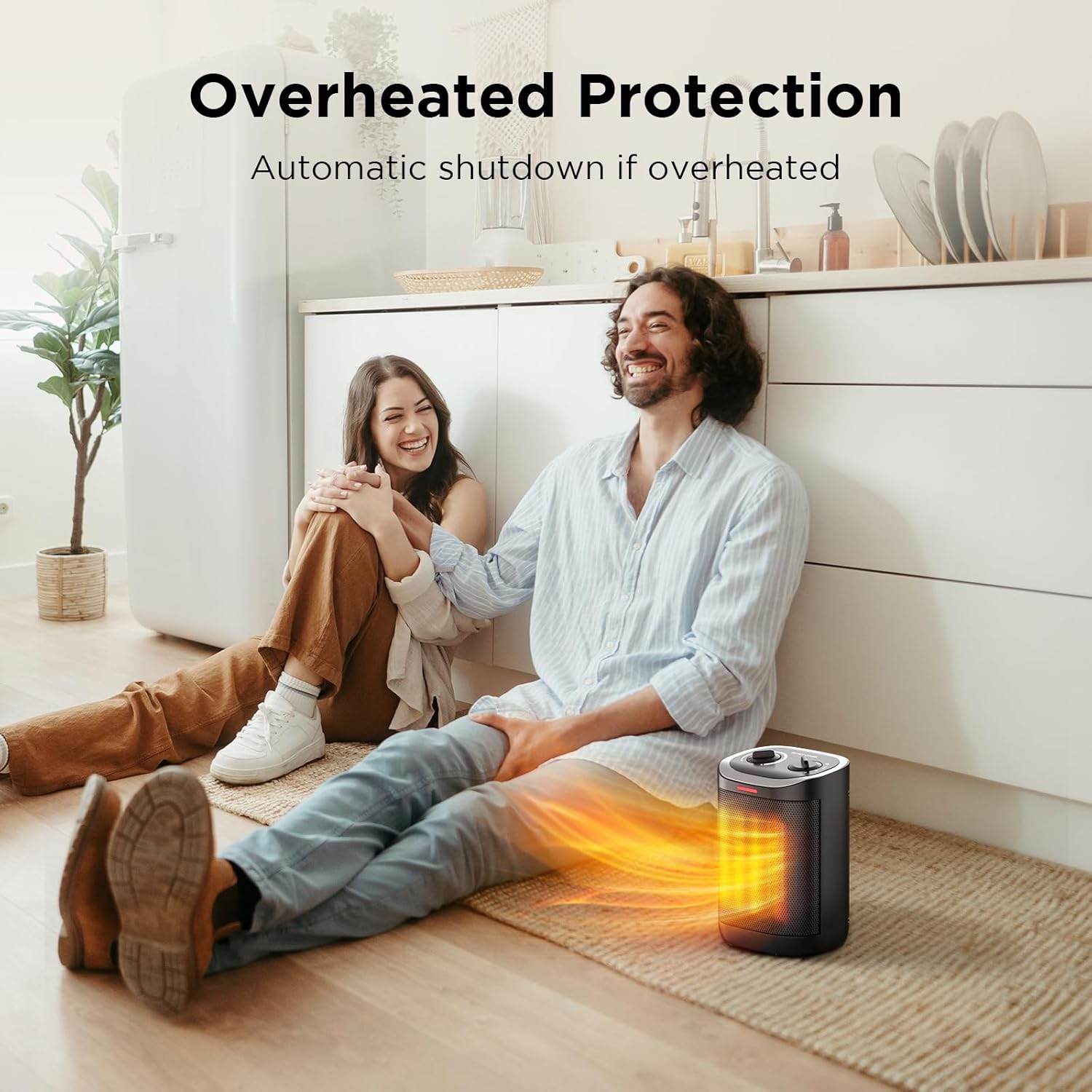 Skiennix 1500W Portable Ceramic Space Heater - Safe, Compact Design with Thermostat for Home & Office