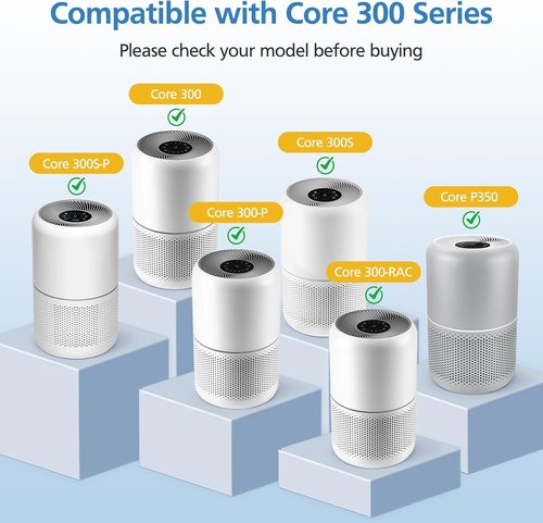 LEVOIT Core 300 Replacement Filter - 3-in-1 HEPA Air Purifier Filter - Yellow (2 Pack)