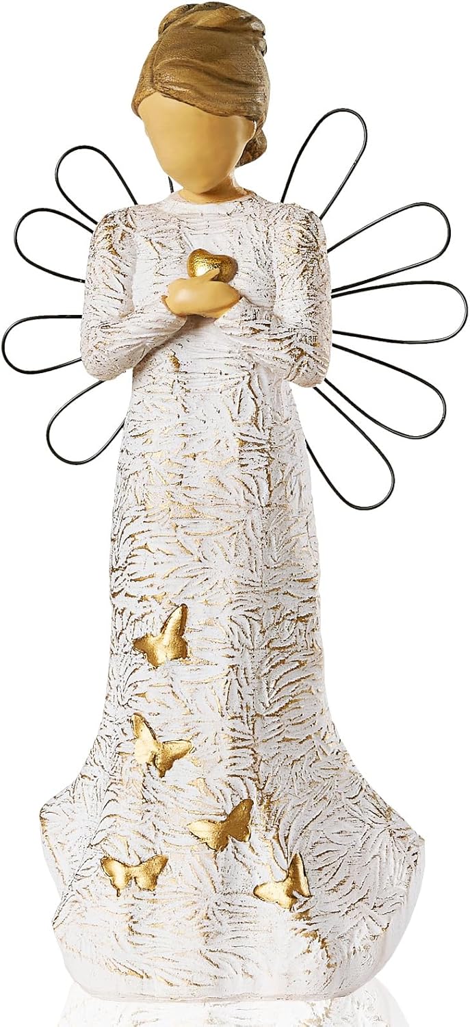 NAN ZAI NAN FANG Sympathy Angel Figurines - Hand-Painted Resin Statues for Loss of Loved Ones | Bereavement Gifts