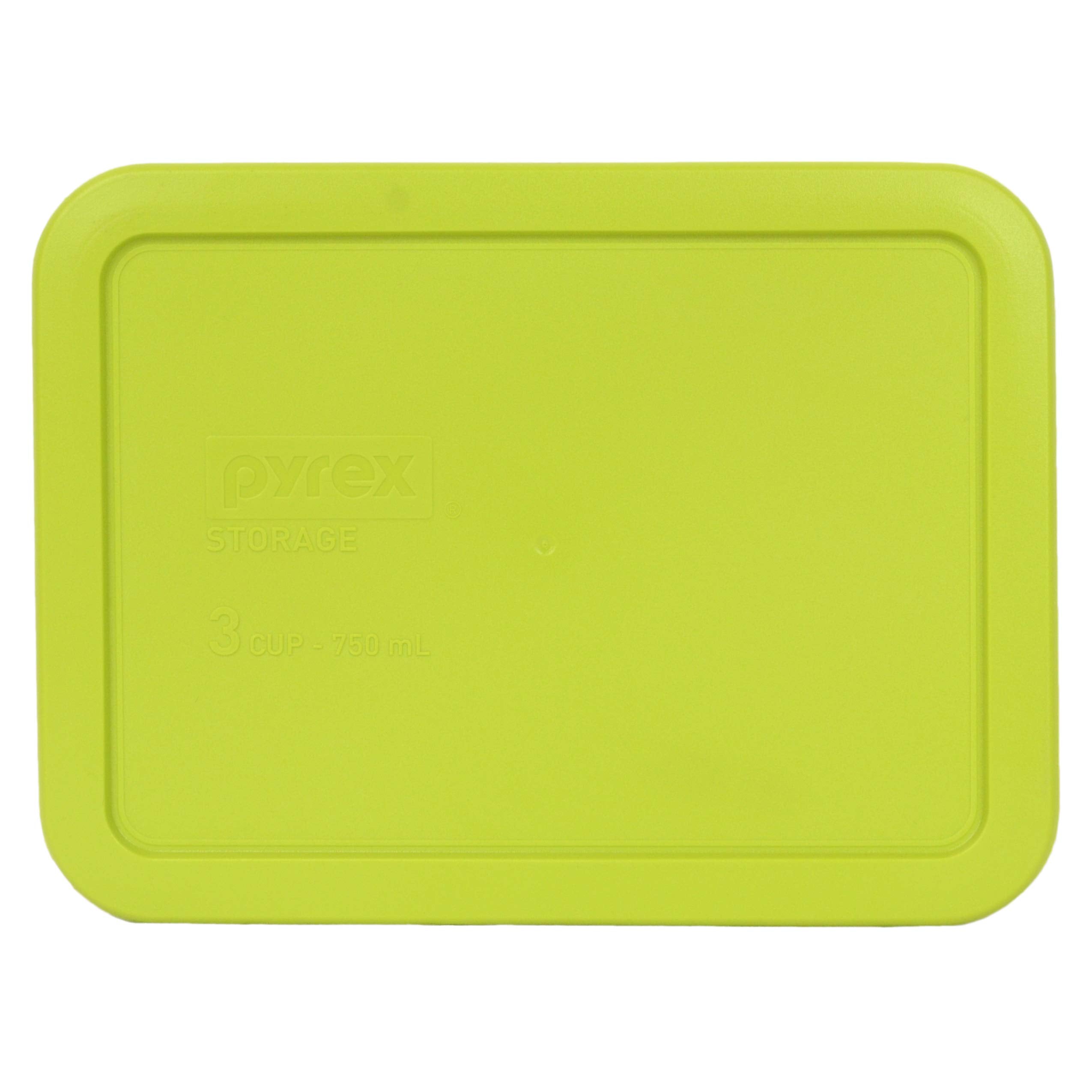 Pyrex 7210-PC 3-Cup (1) Purple, (1) Turquoise, & (1) Edamame Green Food Storage Replacement Lids - Made in USA