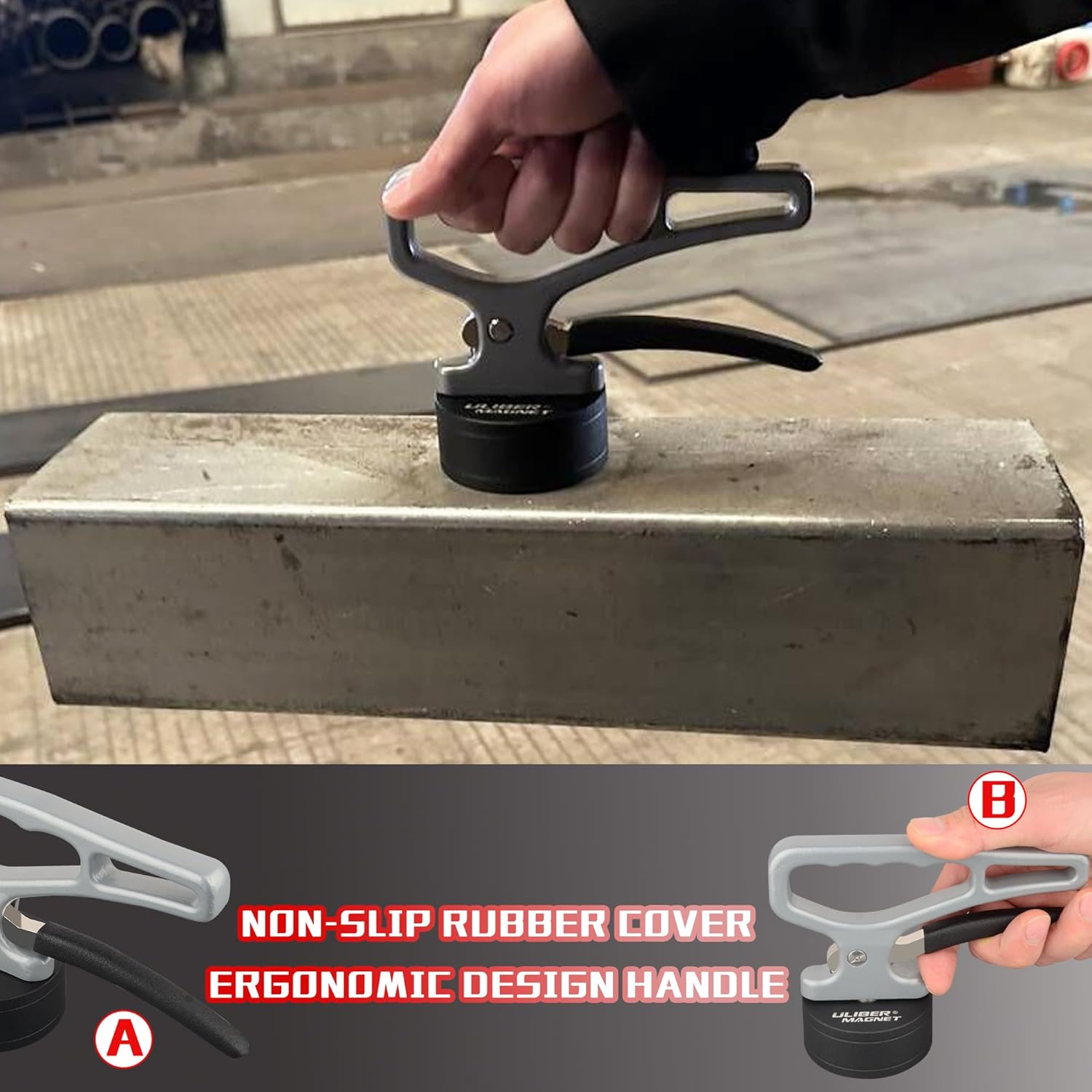 ULIBERMAGNET Heavy Duty Magnetic Pickup Tool - Quick Release Ergonomic Handle for Iron & Steel