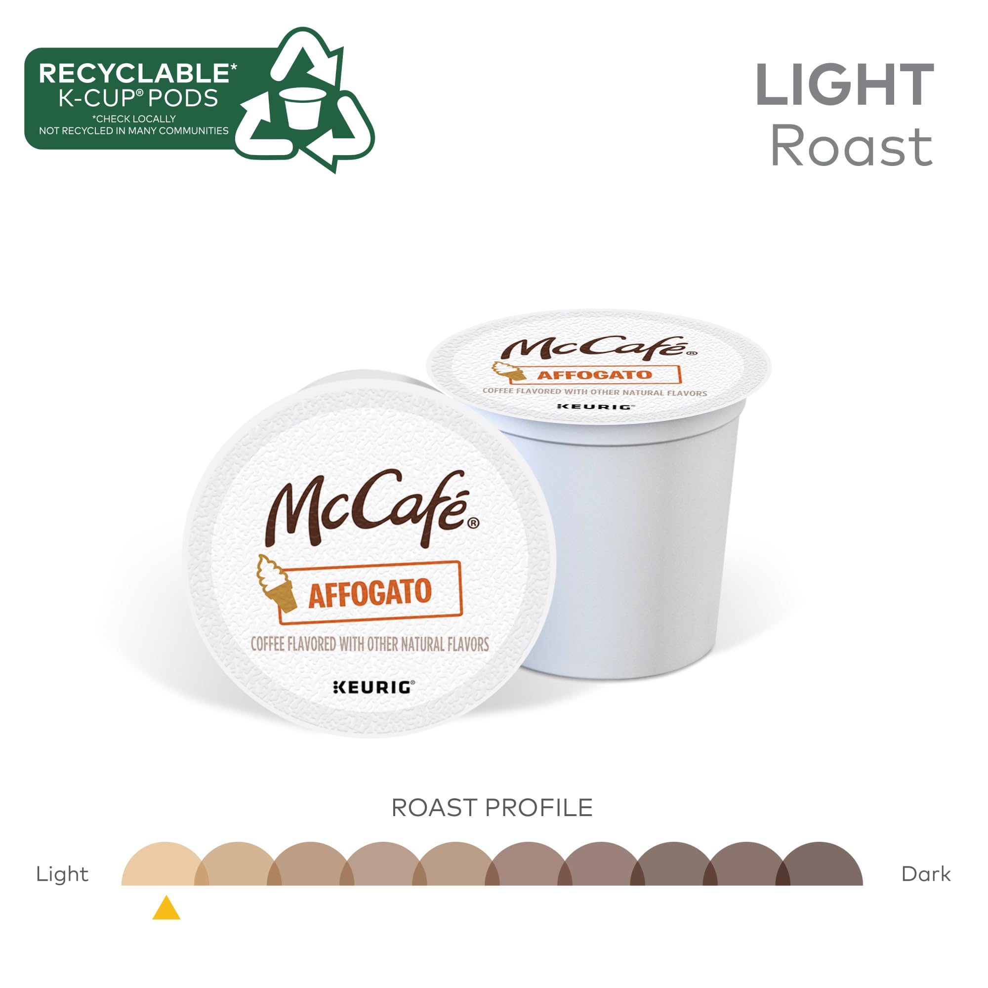 McCafe Affogato, Single Serve Keurig K-Cup Pods, Flavored Coffee, Limited Edition, 60-Count Box (6 Packs of 10)