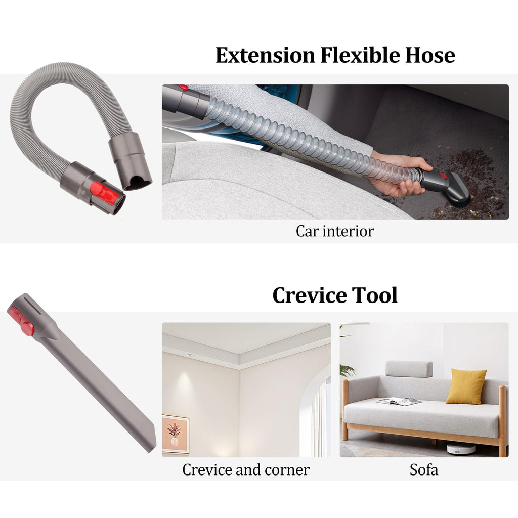 POMBEU for Dyson Vacuum Attachments Parts Kit V8 V11 V15 V12 V10 V7 Gen5 Cordless Replacement Head, Deep Cleaning of Multi-Functional Accessories, Suitable for Various Settings Such as Homes & Cars