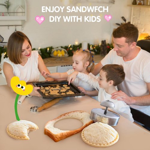 Sandwich Cutters and Sealer Uncrustables Maker Stainless Steel 3.5inch Sandwich Bread Cutter Great for Lunchbox and Bento Box