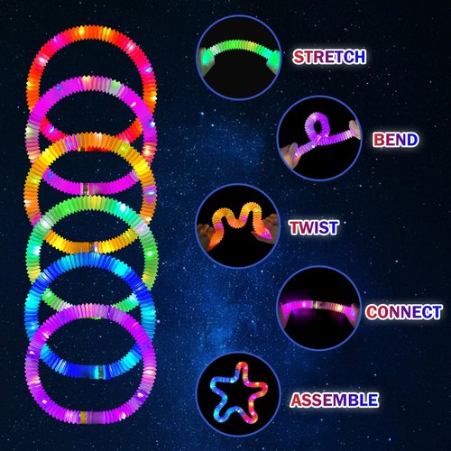 Glow Sticks | 36 PCS Camping Toys for Kids - Light-Up Pop Tube Bracelets & Necklaces for Parties