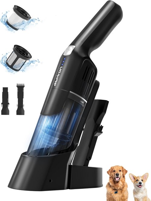 Aspiron Cordless Handheld Vacuum - 24KPA Powerful Car Cleaner | 2-Speed, Wireless Charging, Ergonomic Design