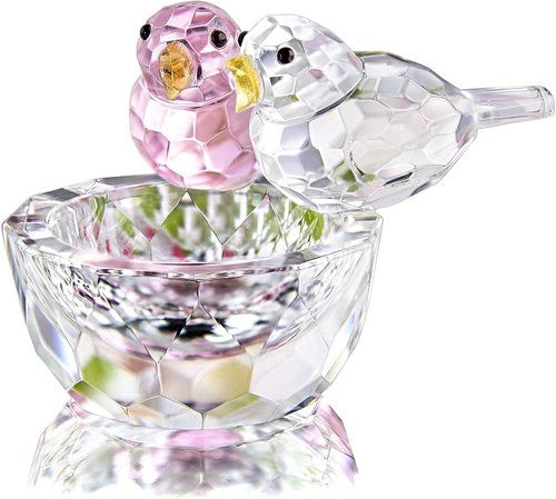 HDCRYSTALGIFTS Crystal Bird Figurine - 3.3'' Collectible Art Glass Decor | Perfect Valentine’s Day Gift for Women