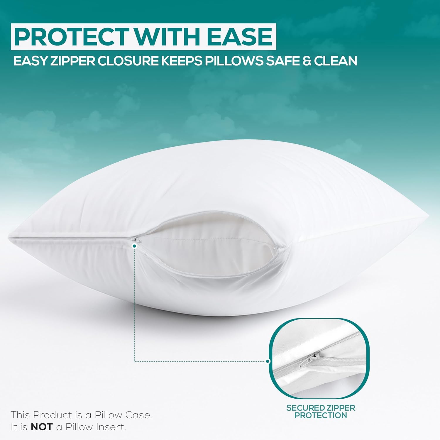 Utopia Bedding King Size Pillow Protectors - Set of 6 Zippered, Waterproof & Dust Mite Proof Covers (White)
