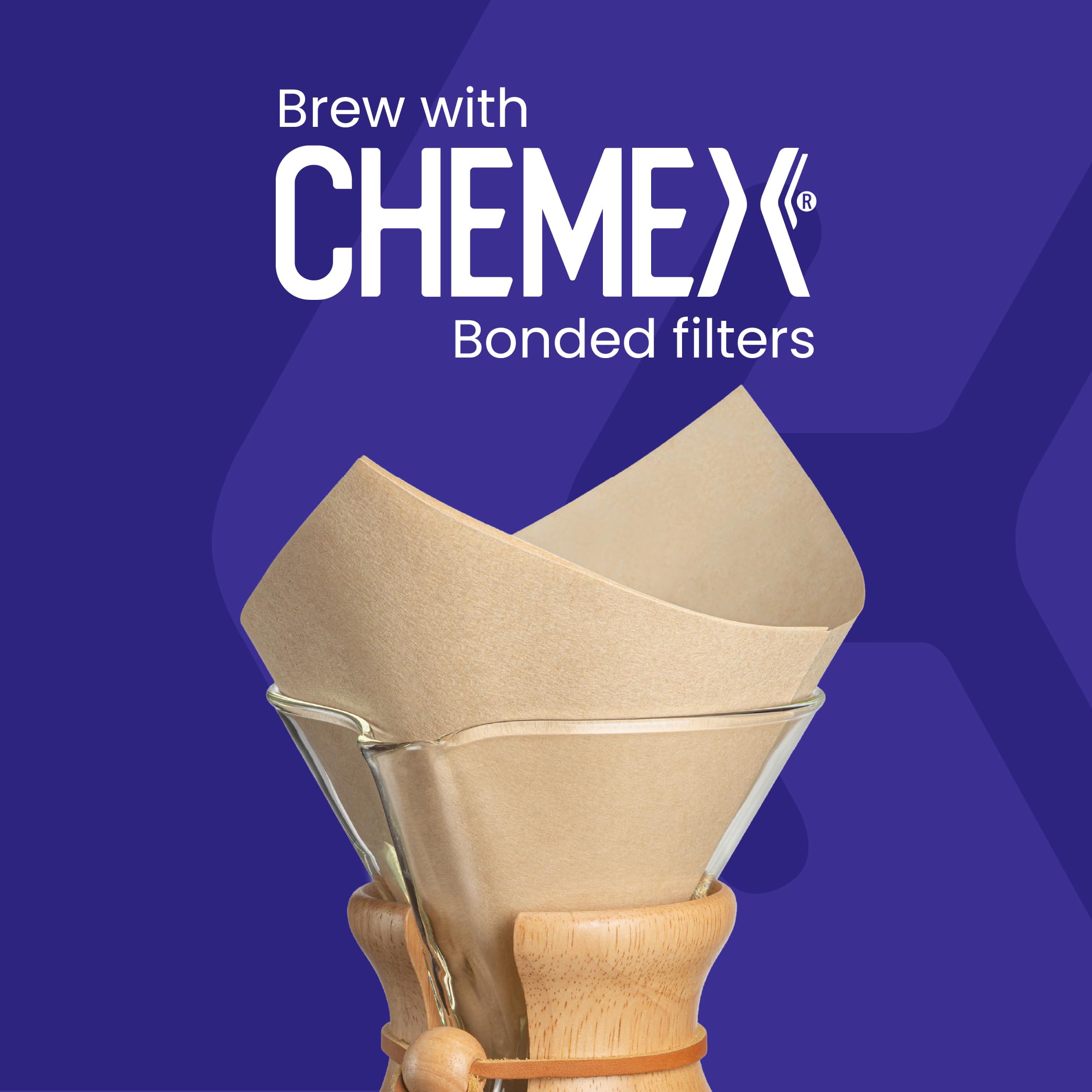 Chemex Bundle - 8-Cup Glass Handle Series - 100 ct Square Filters - Exclusive Packaging