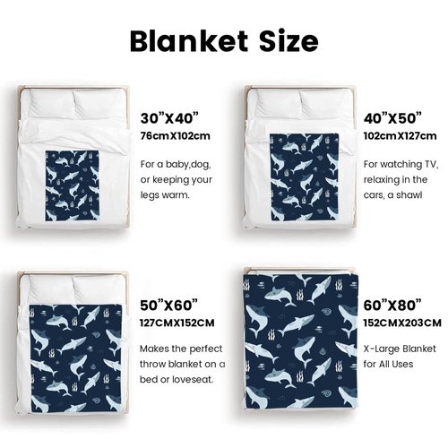 Shark Blanket Gift Cute Animal Blanket Bed Throw Blanket Soft Lightweight Cozy Warm Blankets for Kids Teens Men Women (50"x40", Shark)