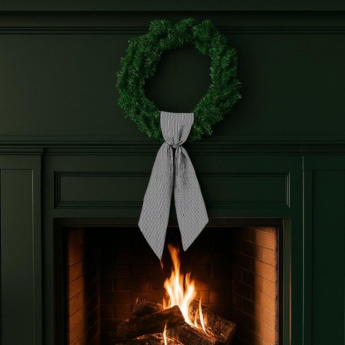 Black Striped Wreath Ribbon Set by [Brand Name] - 2 Pack, 5.12" Wide x 54.33" Each for Halloween Decor